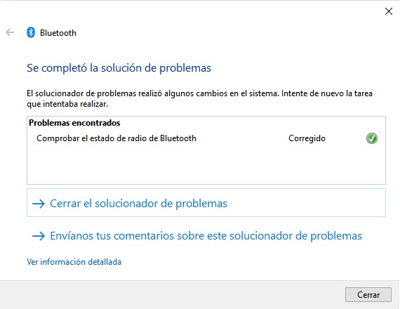 completado solucion bluetooth